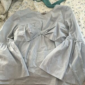 Baby blue with very thin blue pinstripes